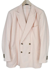 SUITSUPPLY La Spalla Men's UK52R Pink Cotton Corduroy Double Breasted Blazer