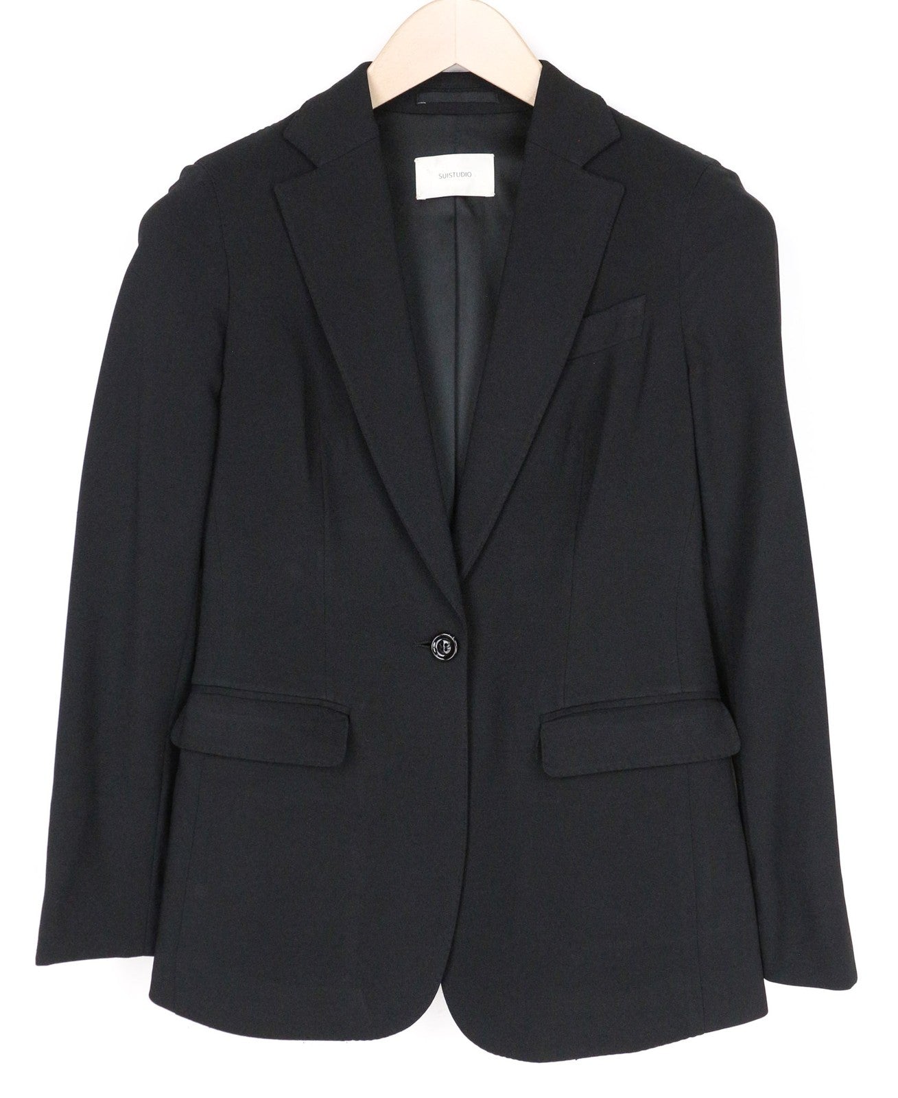 „SUITSUPPLY Cameron“ moteriškas UK8S tamsiai mėlynas tamprus vieneilis švarkas 