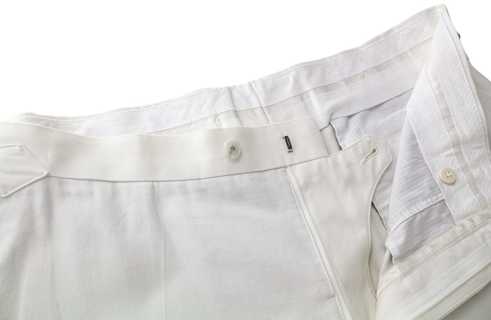 SUITSUPPLY Havana Men's UK42S Off-White Slim Cotton Pleated 2 Piece Classic Suit