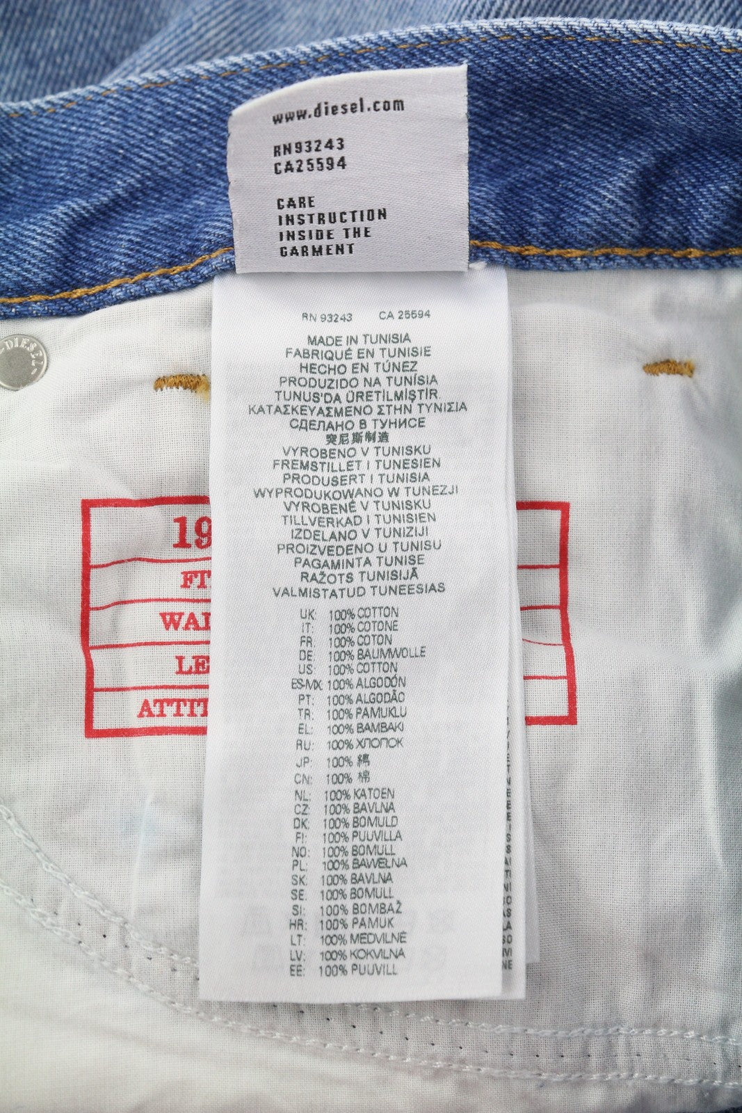 DIESEL 1995 007F5 vyriški džinsai W33/L32 Slim Fit tiesaus kirpimo, su logotipu ir RRP 250 € 