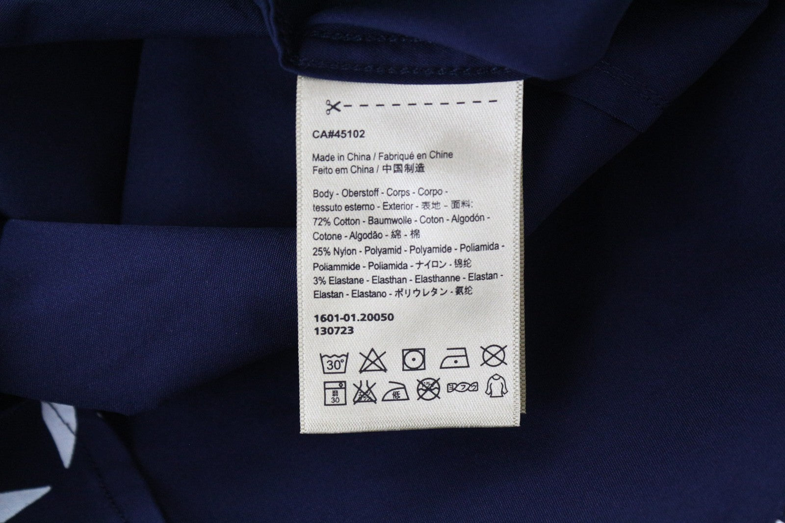 SCOTCH &amp; SODA vyriški M dydžio jūrų geometrinio rašto tamprūs medvilnės mišinio ploni marškinėliai 