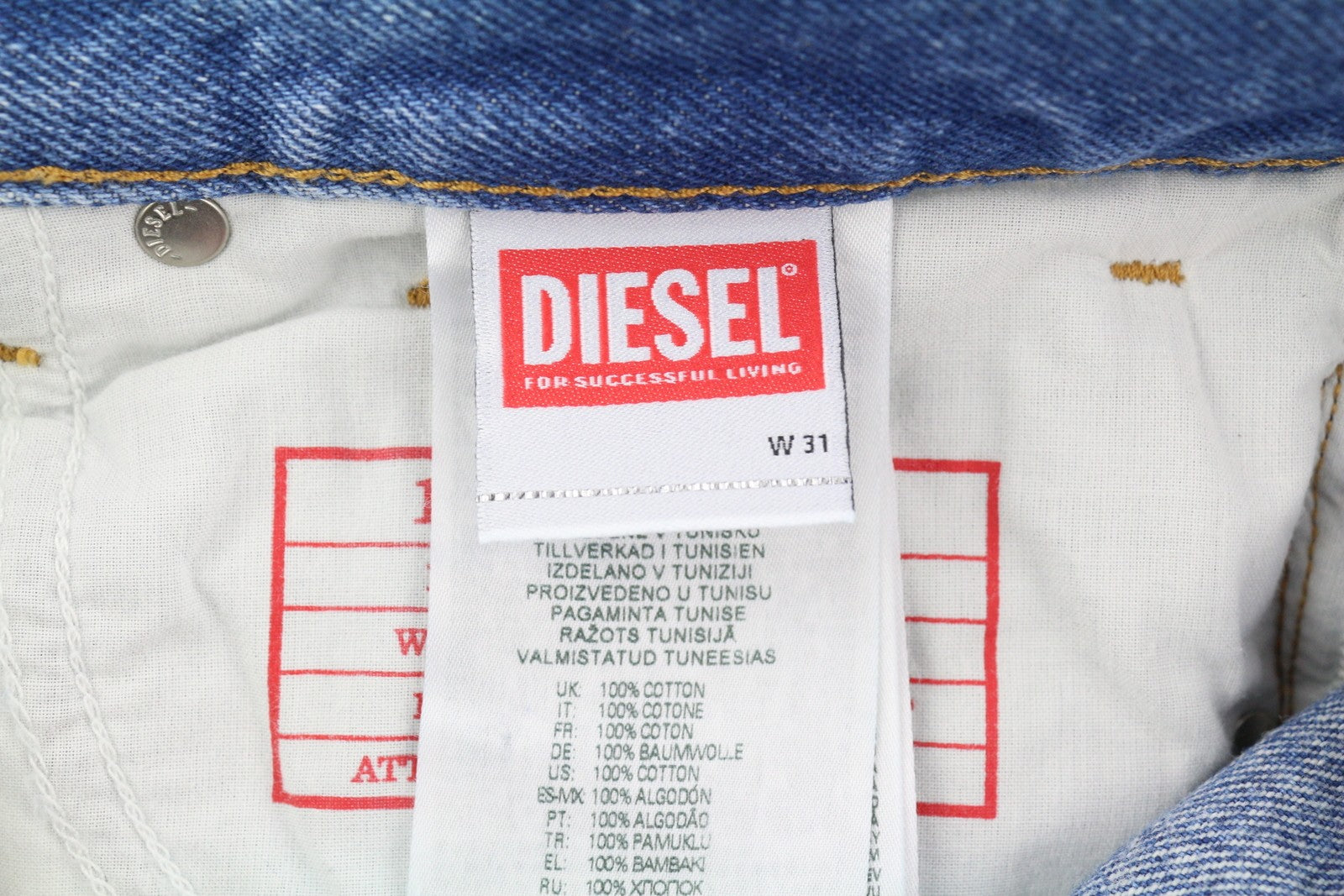 DIESEL 1995 007F5 vyriški džinsai W31/L30 Slim Fit tiesaus kirpimo su logotipu ir RRP 250 € 