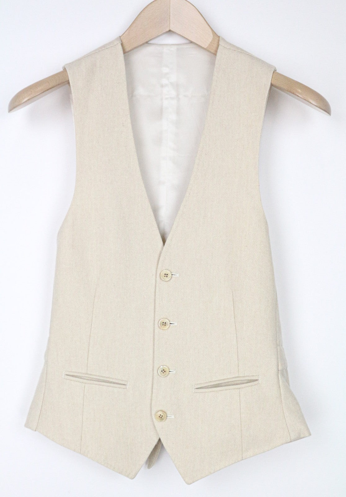 SUITSUPPLY La Spalla Men's UK30R Beige Wool Cashmere Blazer & Waistcoat 2 Piece