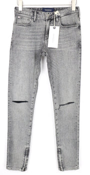 SCOTCH & SODA Skim X Men's W28/L32 Grey Skinny Ripped Cotton Stretch Denim