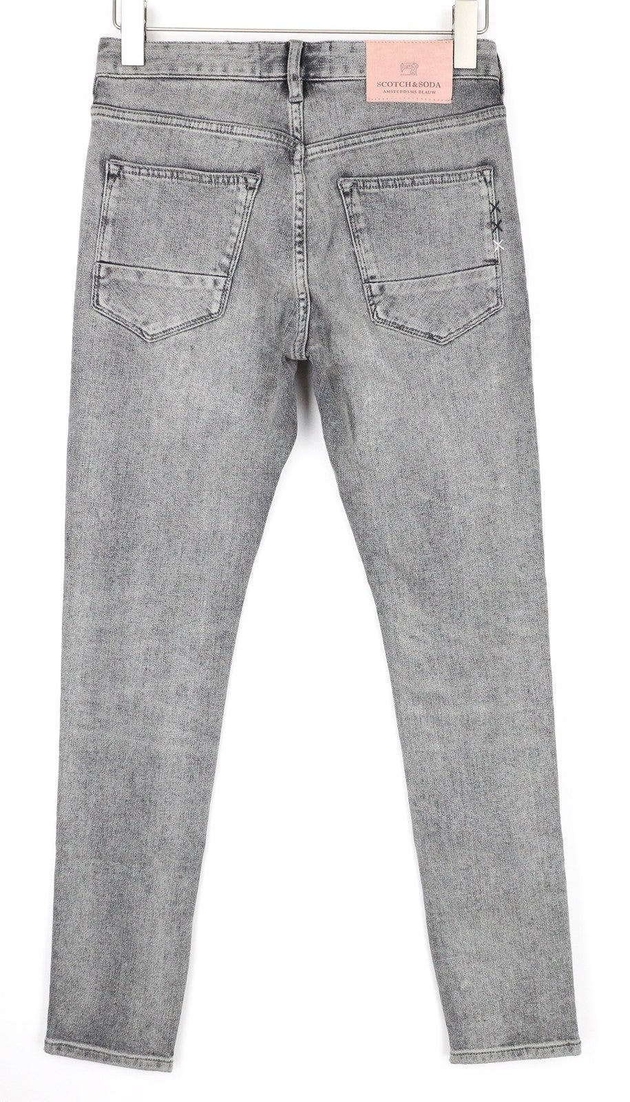 SCOTCH & SODA Skim X Men's W28/L32 Grey Skinny Ripped Cotton Stretch Denim