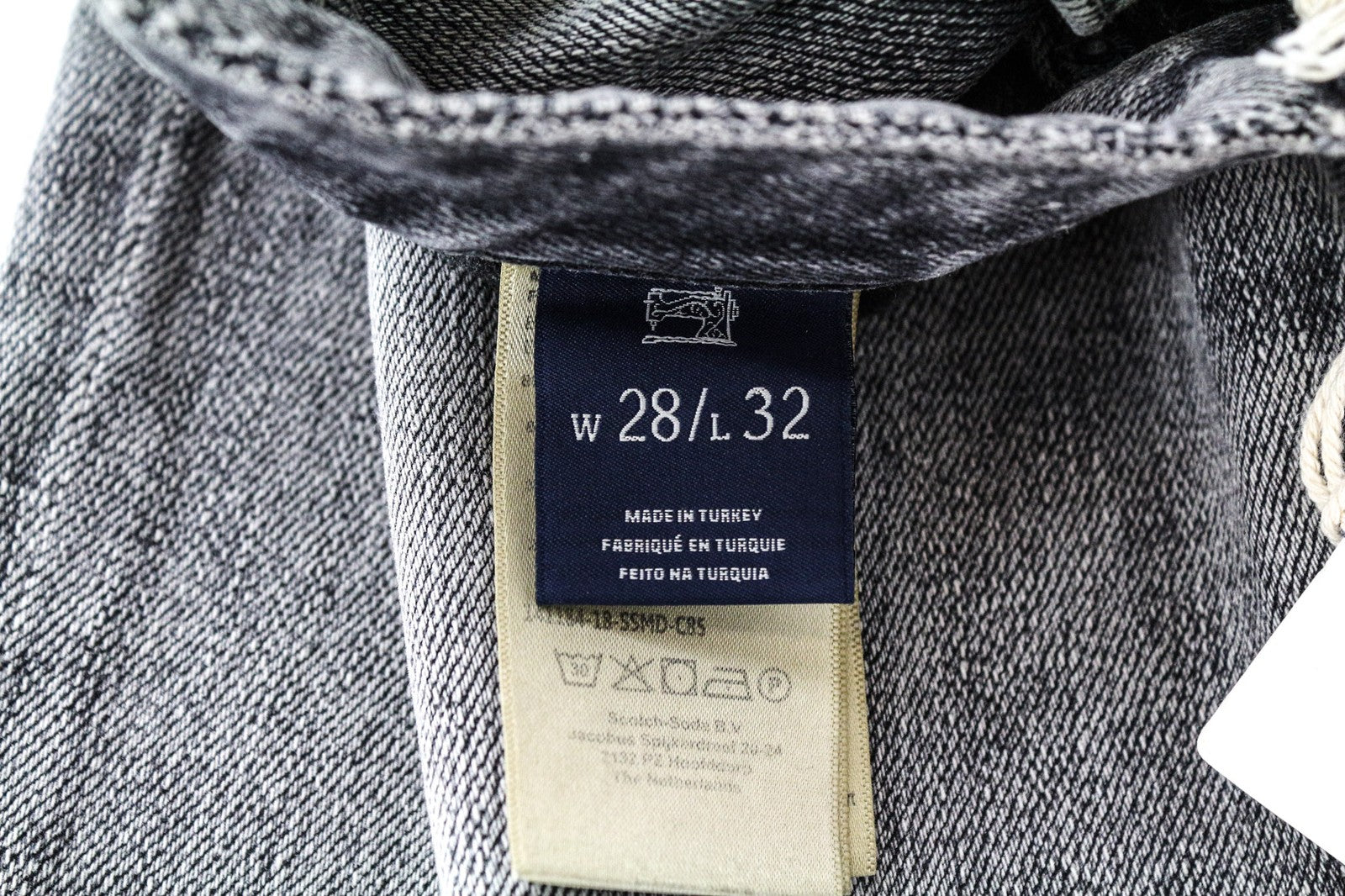 SCOTCH & SODA Skim X Men's W28/L32 Grey Skinny Ripped Cotton Stretch Denim