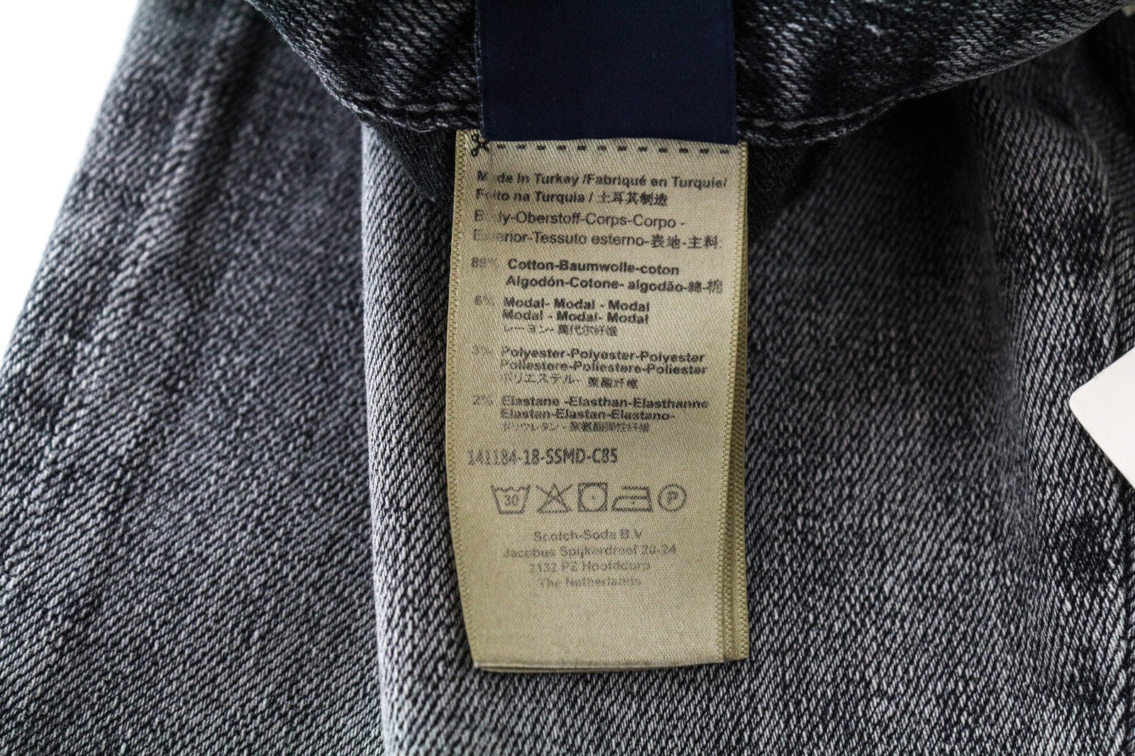 SCOTCH & SODA Skim X Men's W28/L32 Grey Skinny Ripped Cotton Stretch Denim