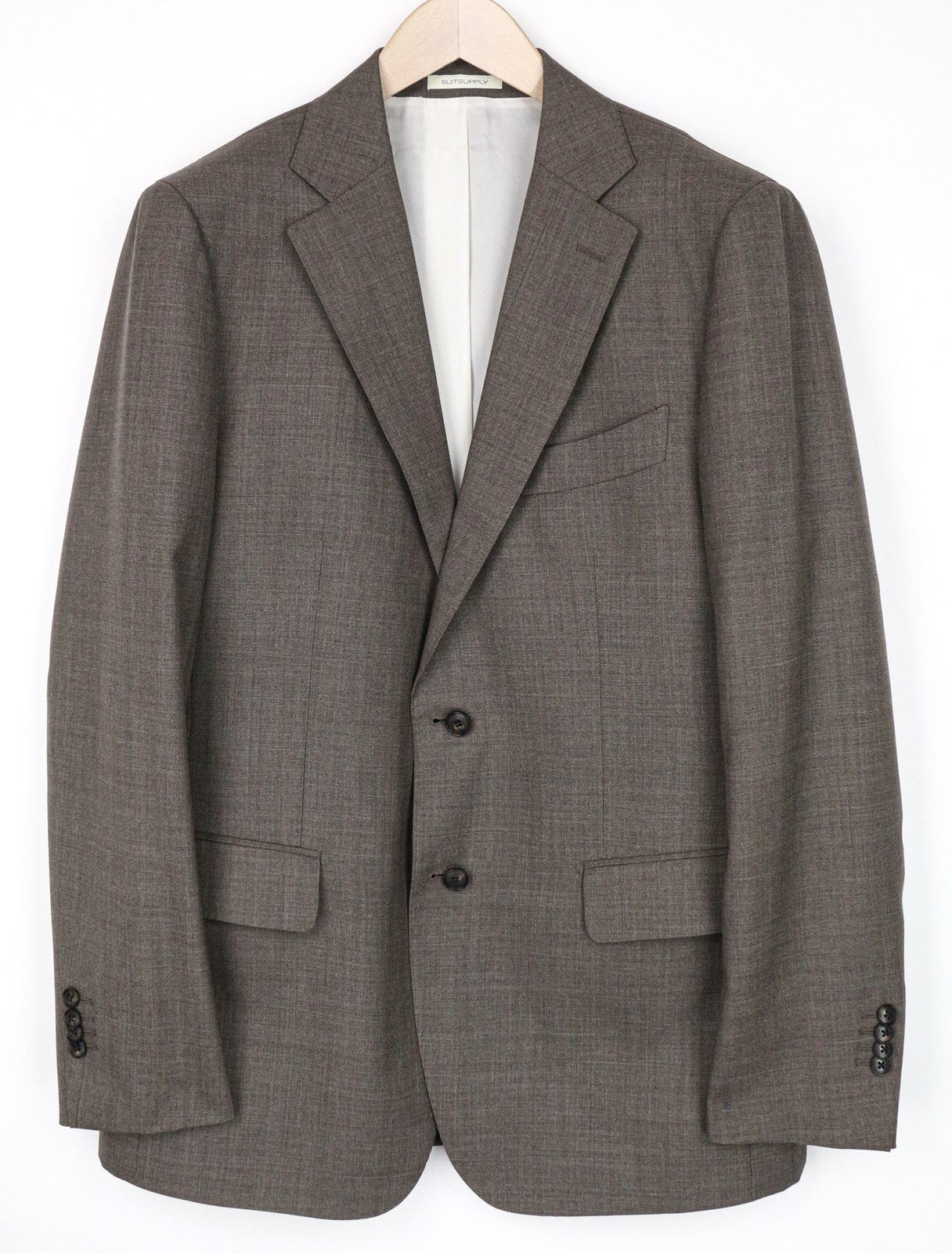 „SUITSUPPLY Lazio“ vyriški rudi, ploni, vieneiliai marškinėliai su grynos vilnos pamušalu, UK44R, dydžiai 