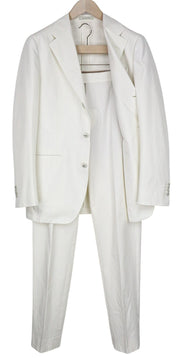 SUITSUPPLY Havana Men's UK38R Off-White Slim Fit Pure Cotton Unlined 2Pc Suit