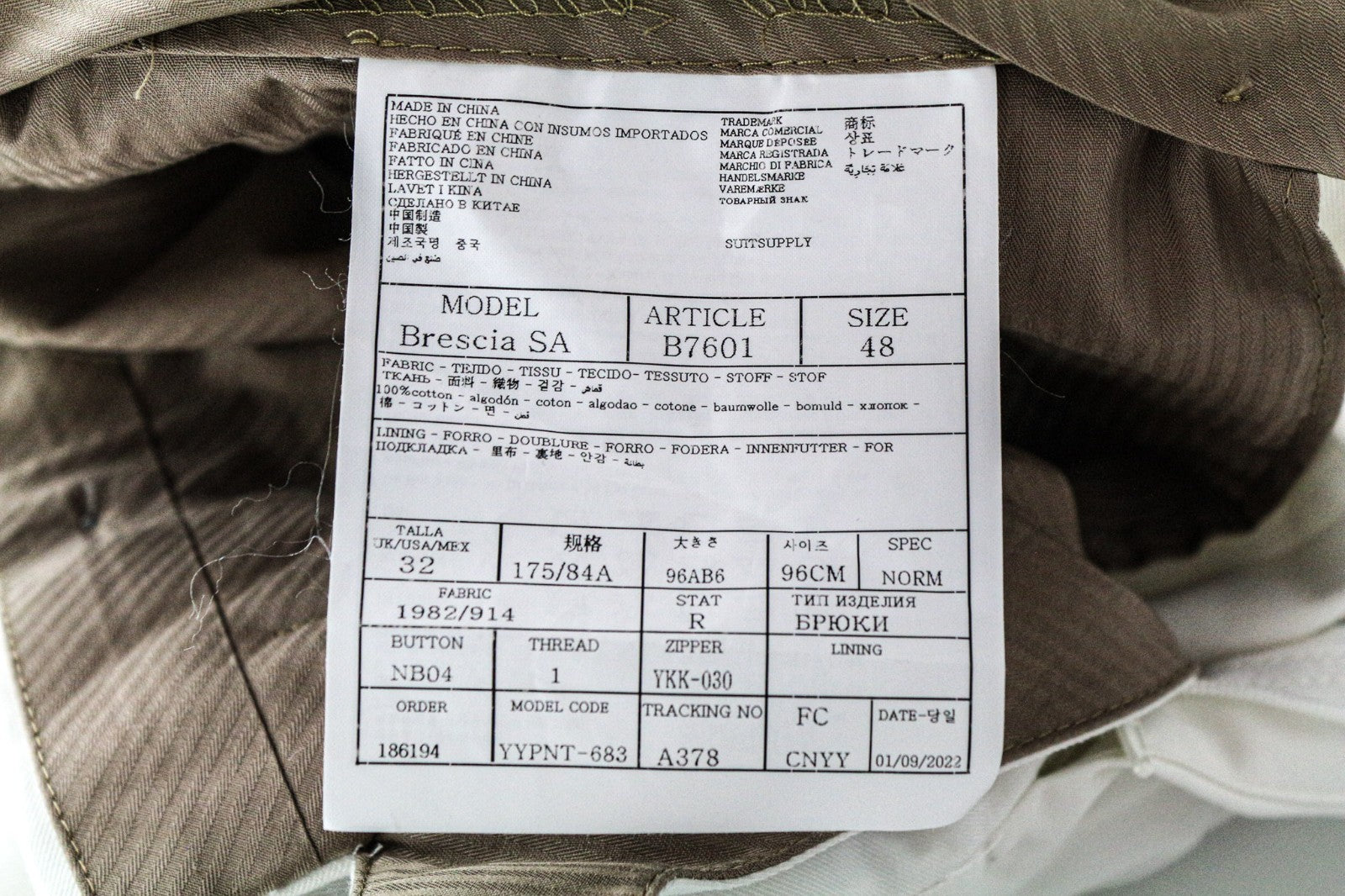 SUITSUPPLY Havana Men's UK38R Off-White Slim Fit Pure Cotton Unlined 2Pc Suit