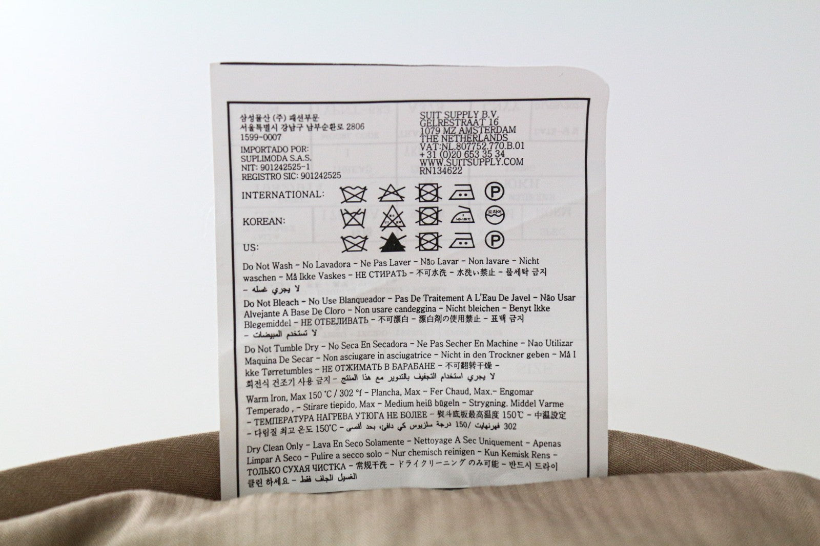 SUITSUPPLY Havana Men's UK38R Off-White Slim Fit Pure Cotton Unlined 2Pc Suit