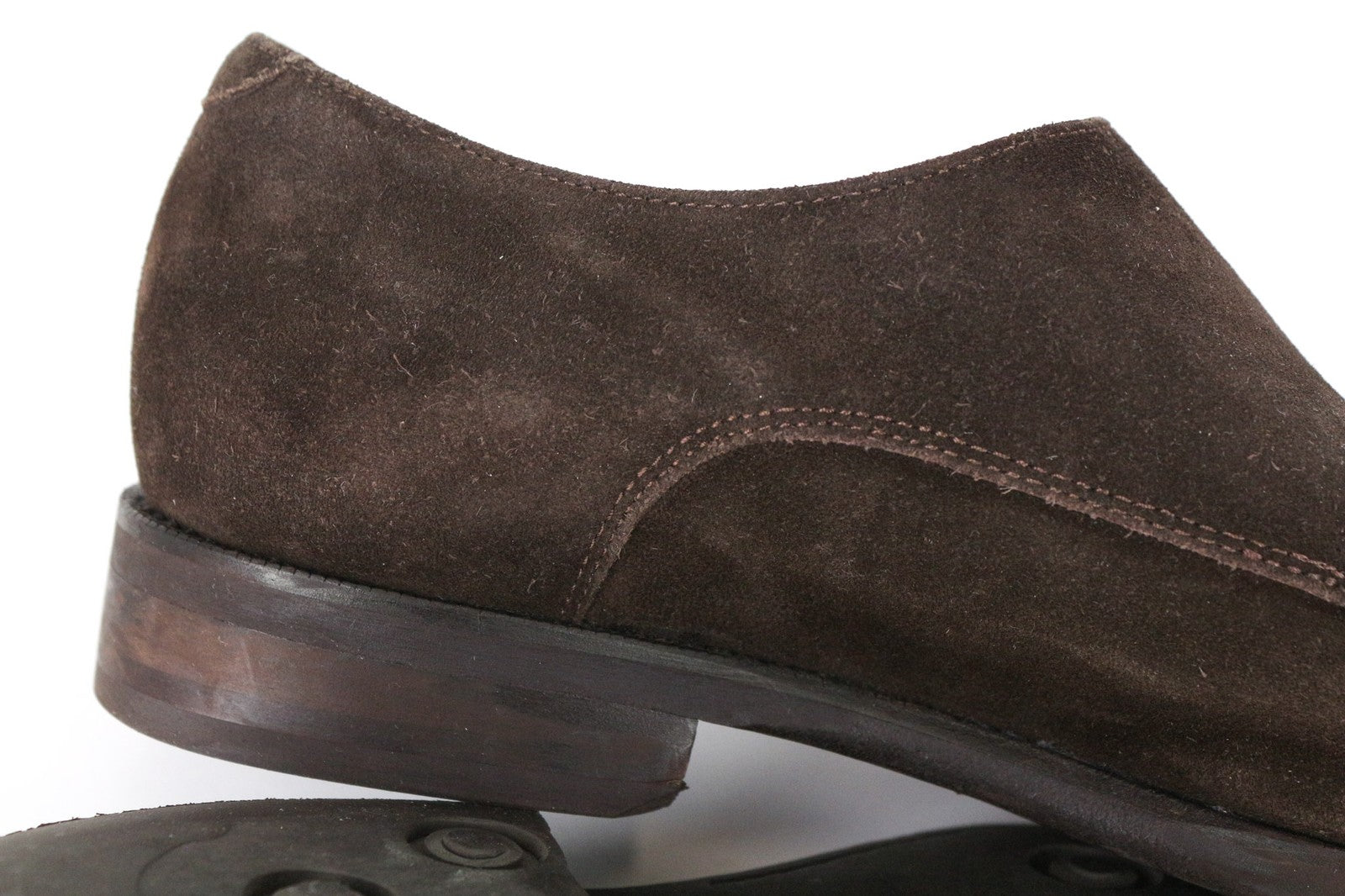 SUITSUPPLY vyriški rudi EU40 zomšiniai veršiuko odos bateliai su dvigubomis vienuolio dirželiais 