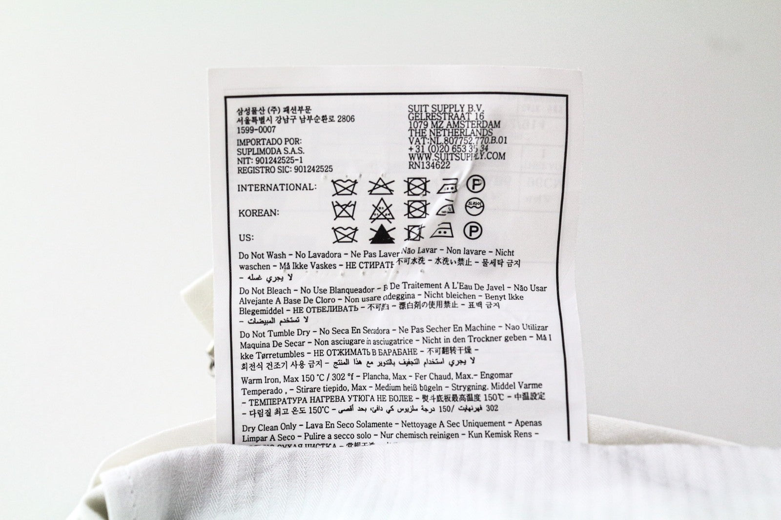 SUITSUPPLY Men's ~ UK38R Off-White 2 Piece Unlined Cotton Pleated Suit