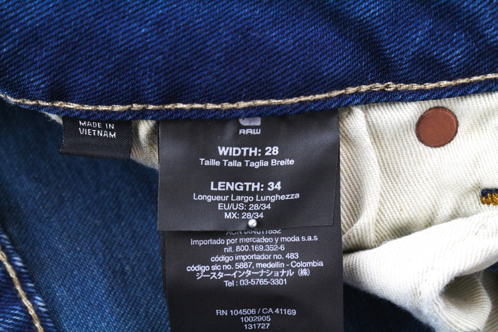 G-STAR Revend Men's W28/L34 Skinny Fit Blue Cotton Stretch Faded Denim Shorts