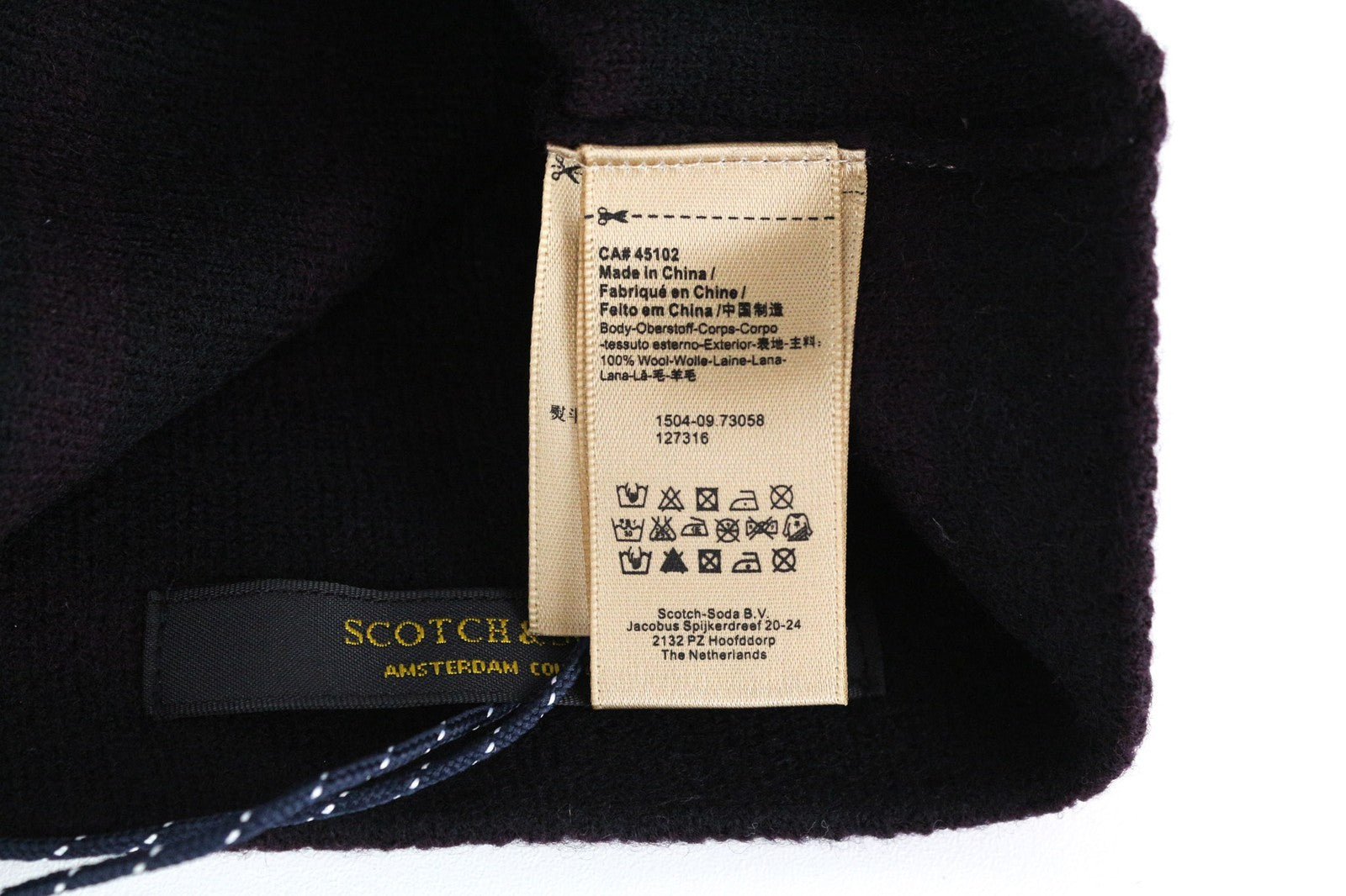 SCOTCH & SODA Men's One Size Black Striped 2-Pack Knit Wool Blend Cuffed Hats