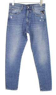 REPLAY Tinmar vyriški W30/L30 mėlyni siaurėjantys grynos medvilnės džinsai 