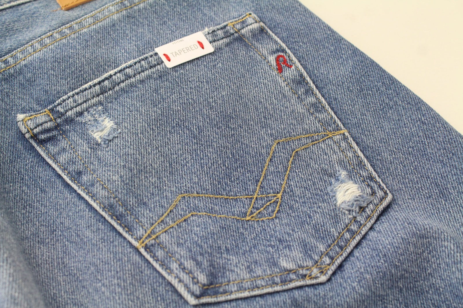 REPLAY Tinmar vyriški W30/L30 mėlyni siaurėjantys grynos medvilnės džinsai 