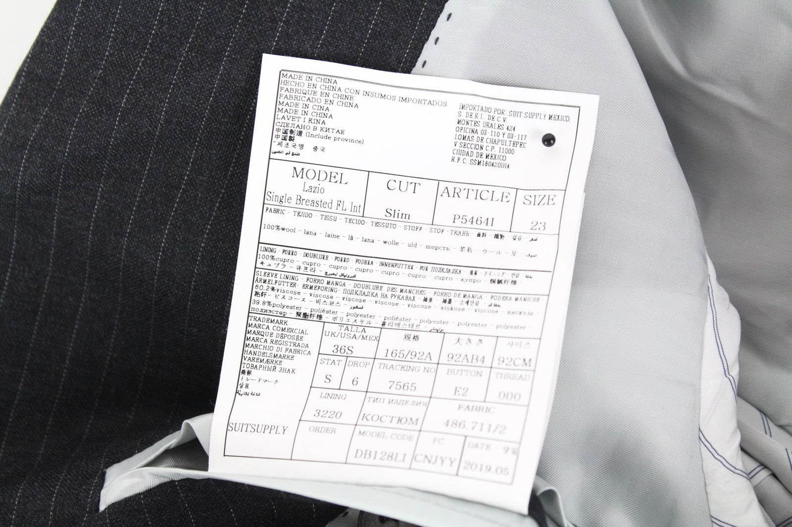 SUITSUPPLY Lazio vyriškas pilkas vilnonis plonas dviejų dalių kostiumas, UK36S, su derančia liemene 