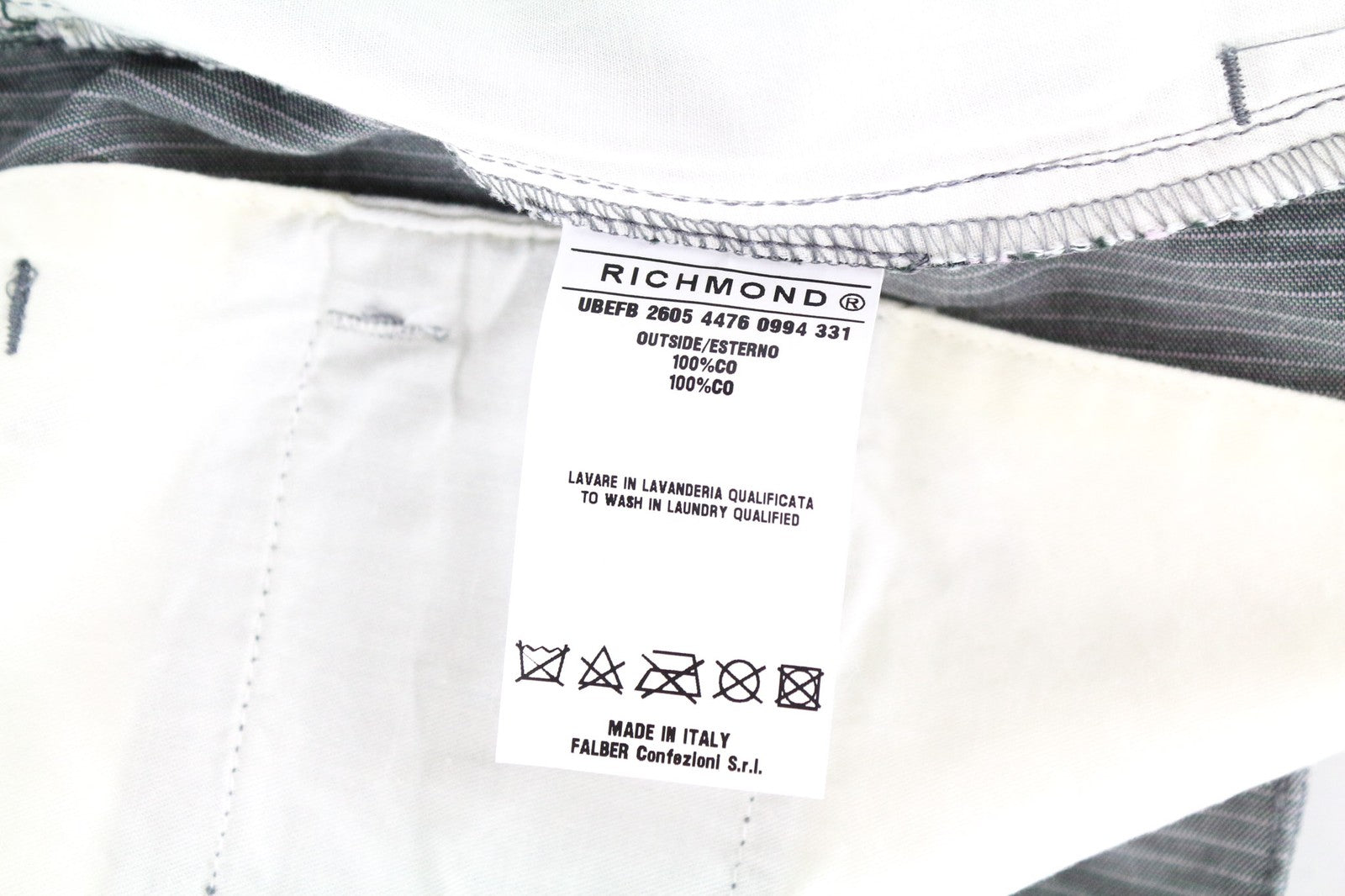 RICHMOND Men's Grey Cotton Striped Summer Casual Shorts Size 48