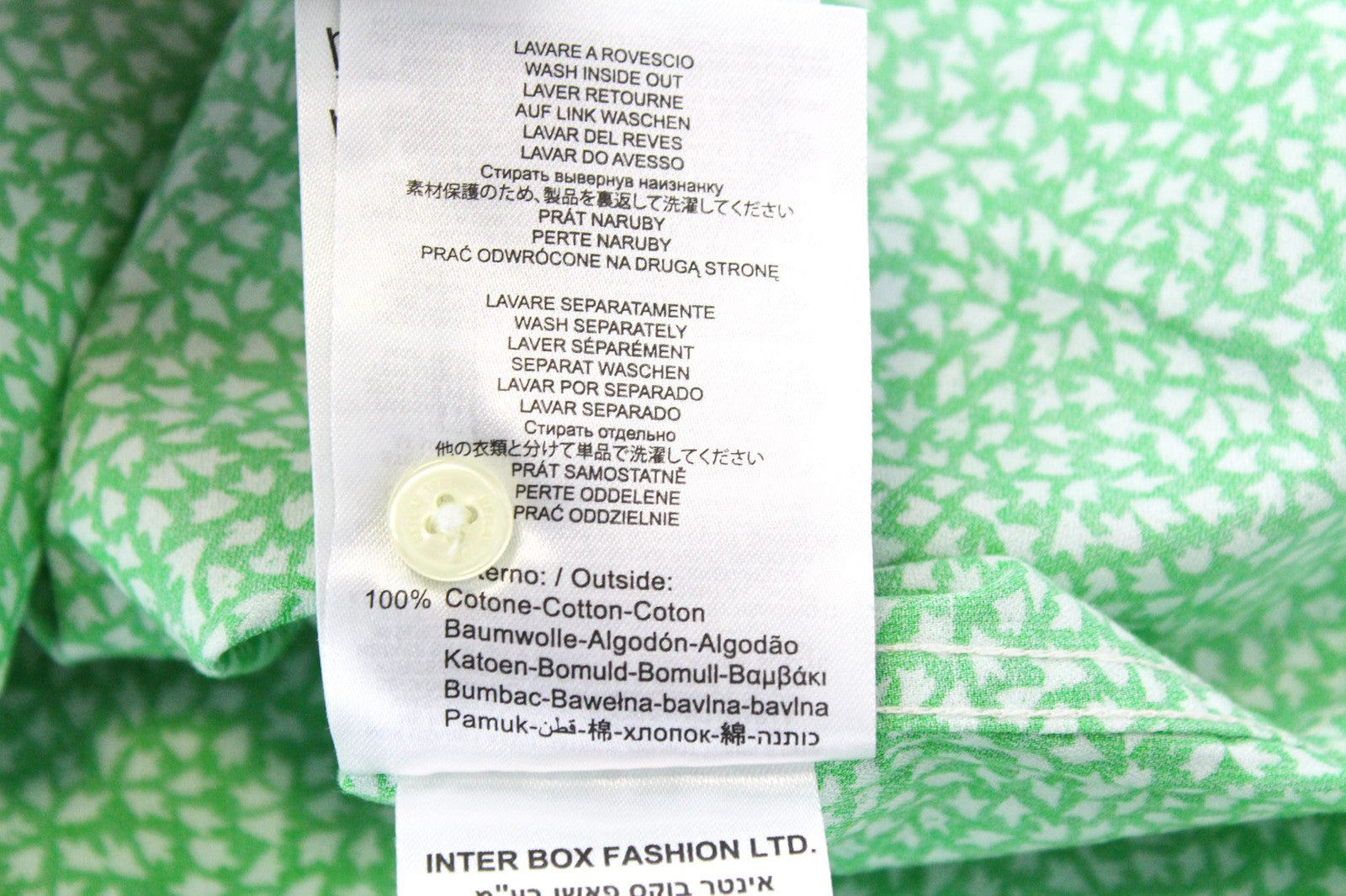 REPLAY vyriški M dydžio žali raštuoti marškinėliai ilgomis rankovėmis su sagomis ir įprasto kirpimo marškinėliai