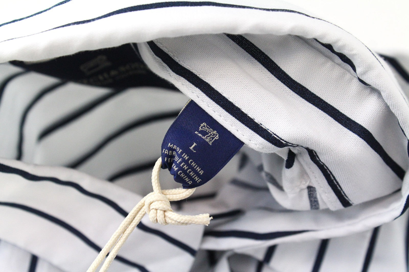 SCOTCH & SODA Ams Couture Men's L White Cotton Striped Pattern Long Fit Shirt