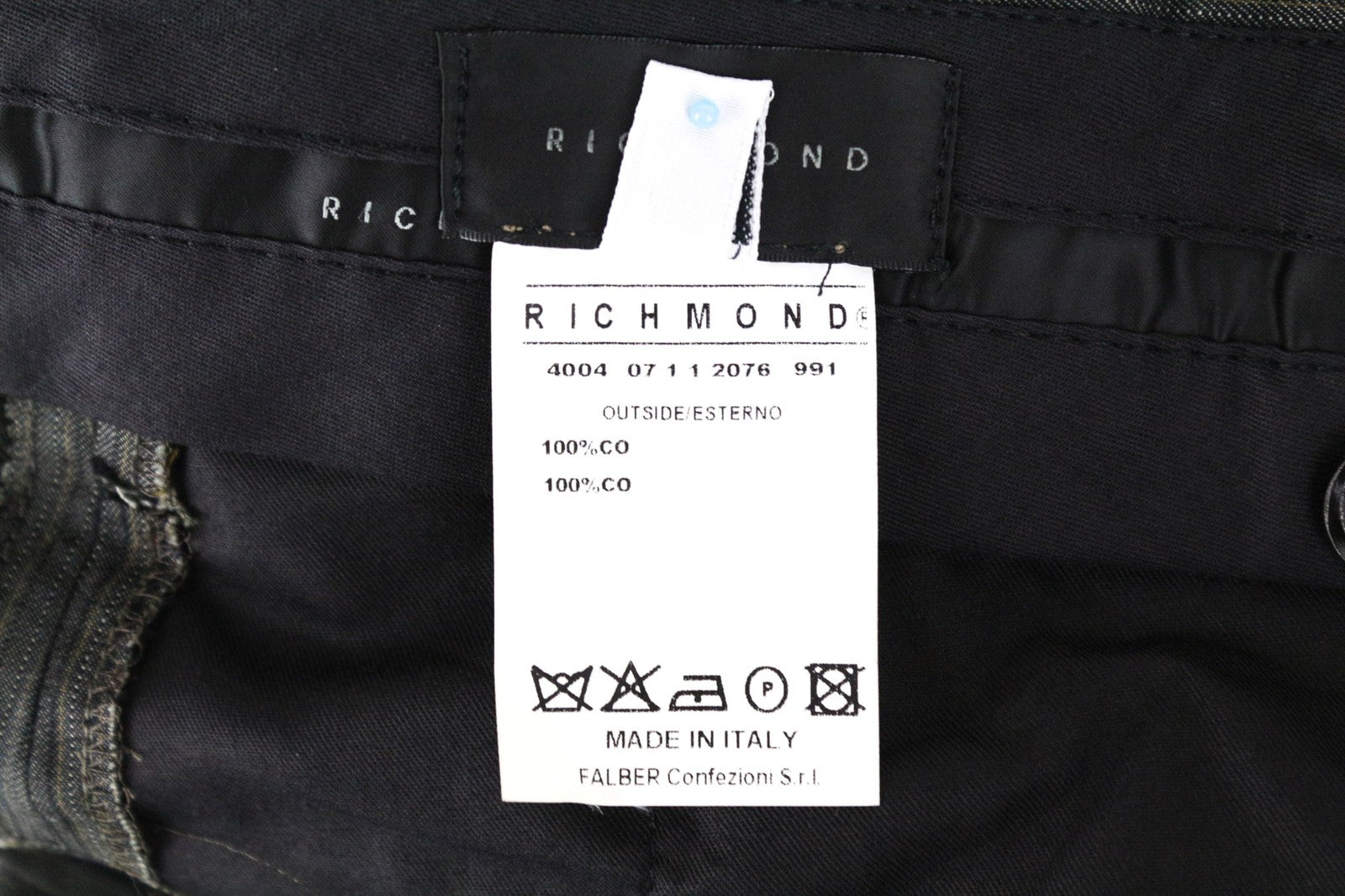 JOHN RICHMOND vyriškos pilkos dryžuotos grynos medvilnės klasikinės oficialios kelnės, UK16 