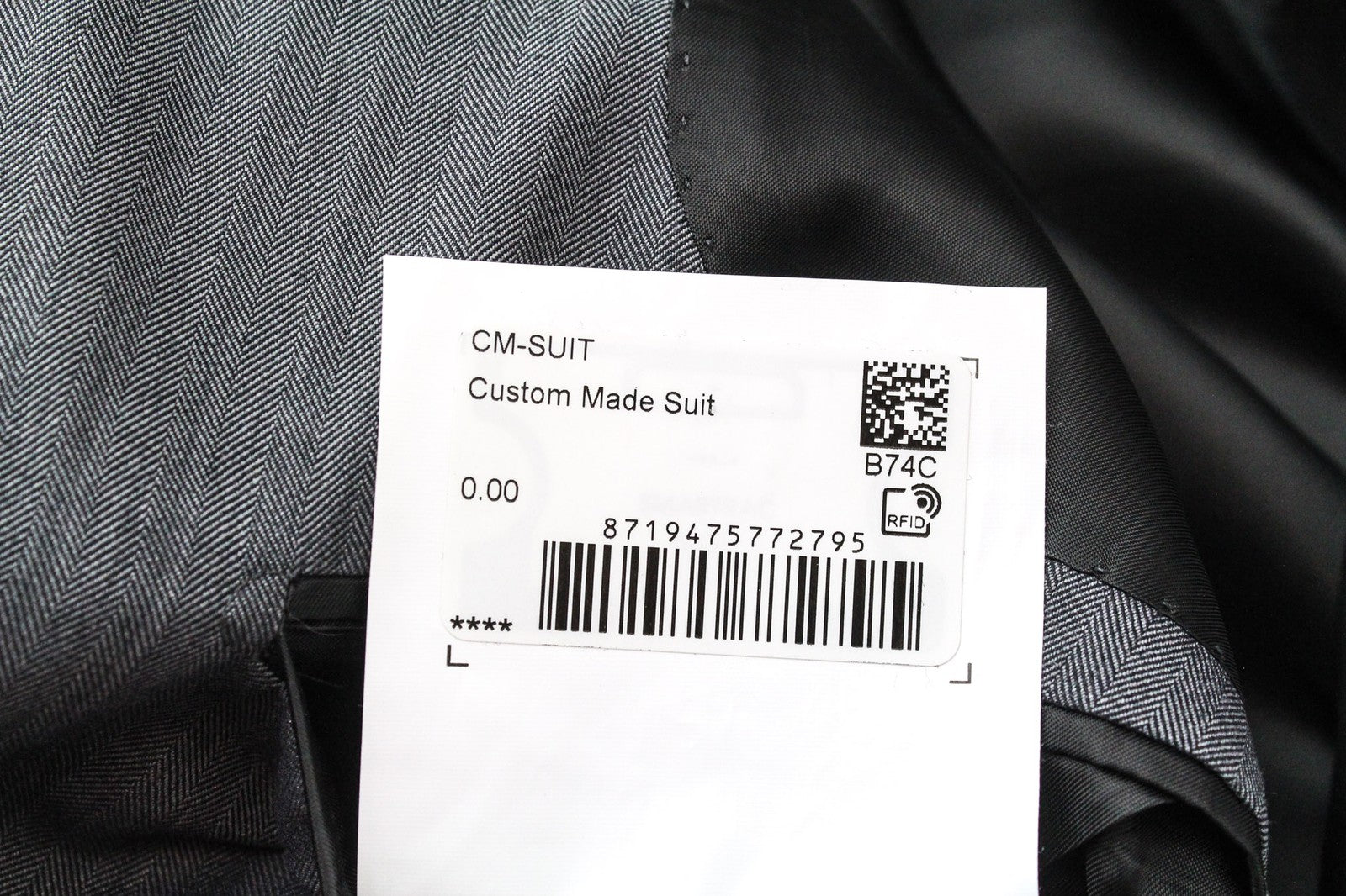 SUITSUPPLY La Spalla vyriškas pilkas vilnonis pamušalas, vienaeilis švarkas, UK48L 