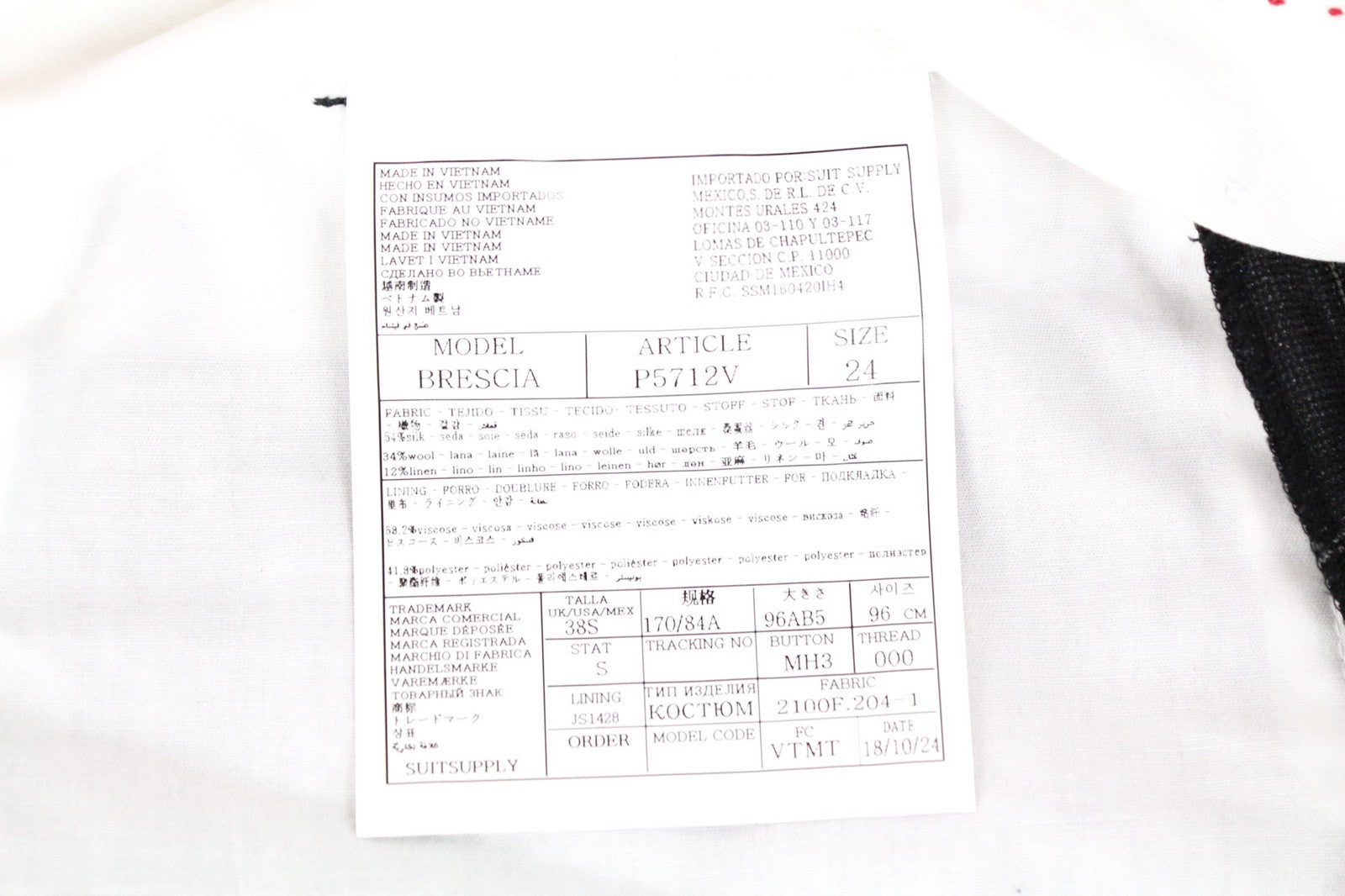 SUITSUPPLY Brescia vyriškos pilkos languotos vilnos, šilko, lininės kelnės, UK38S, klostuotos 