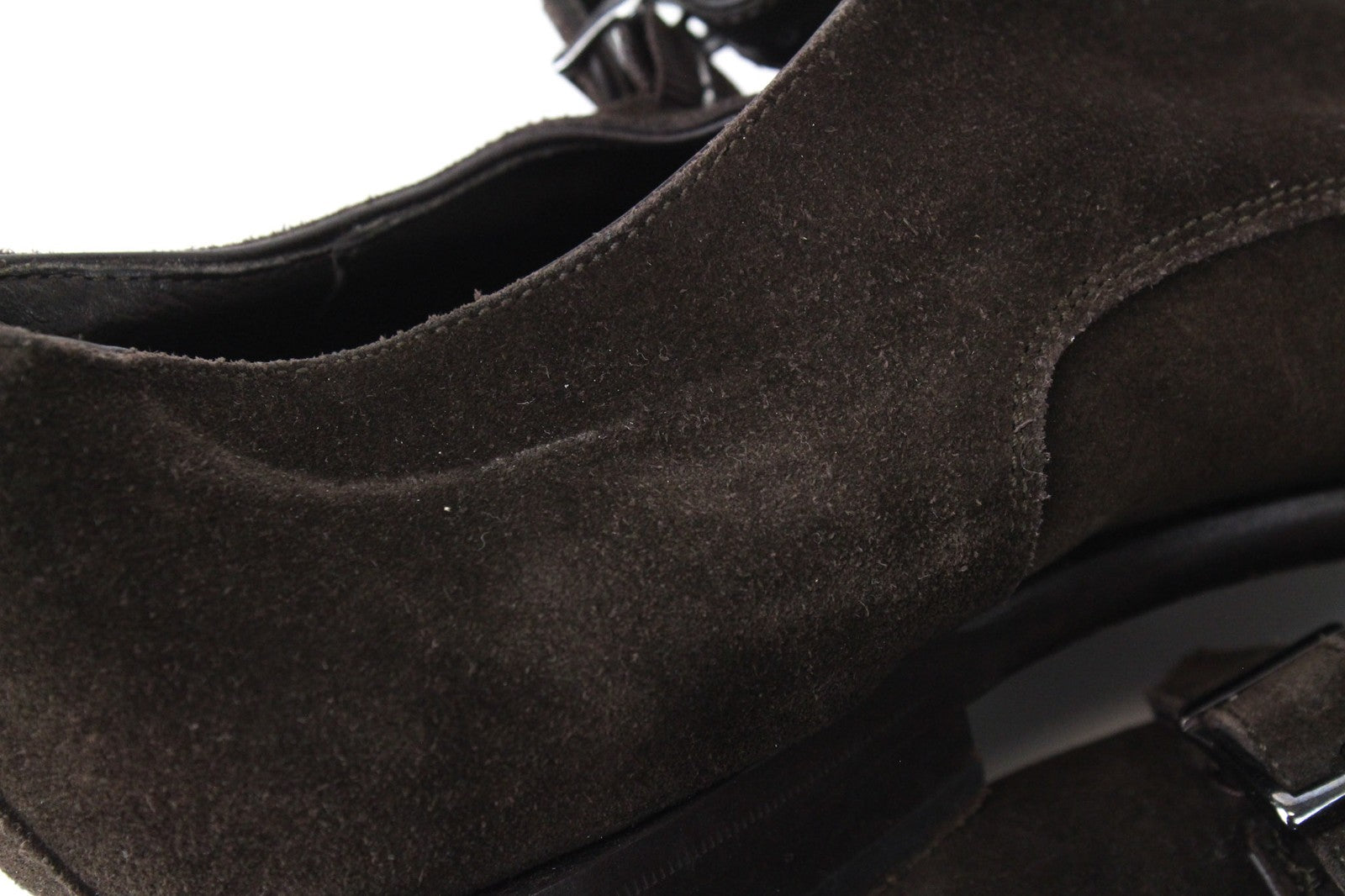 SUITSUPPLY Men's EU39.5 Brown Suede Leather Double-Buckle Formal Shoes