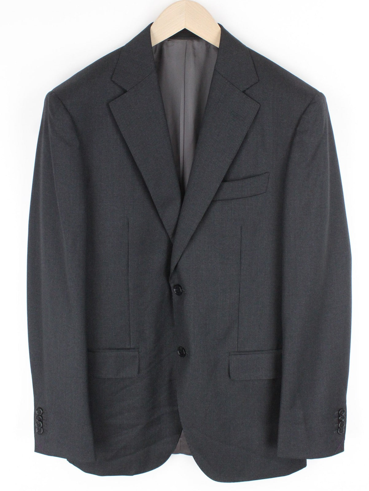 SUITSUPPLY Napoli Men's Grey Super 110's Wool Striped Lined Blazer UK38L