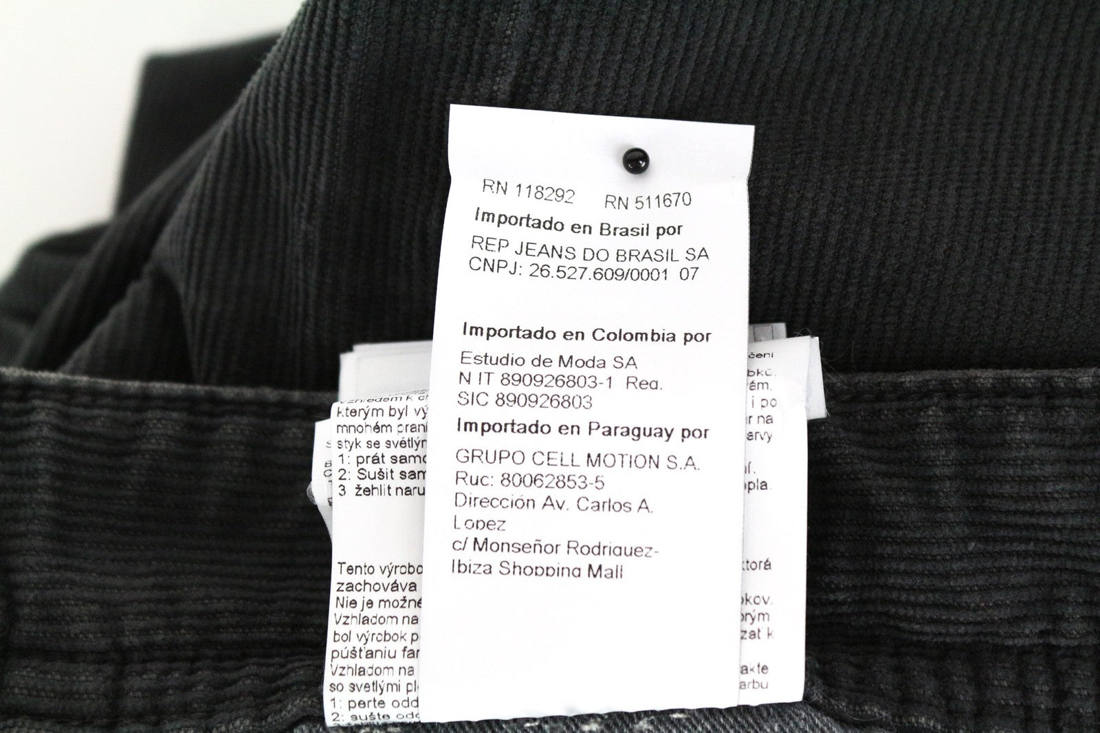 REPLAY Grover vyriškos pilkos velveto tiesaus kirpimo medvilninės tamprios kelnės W31/L34