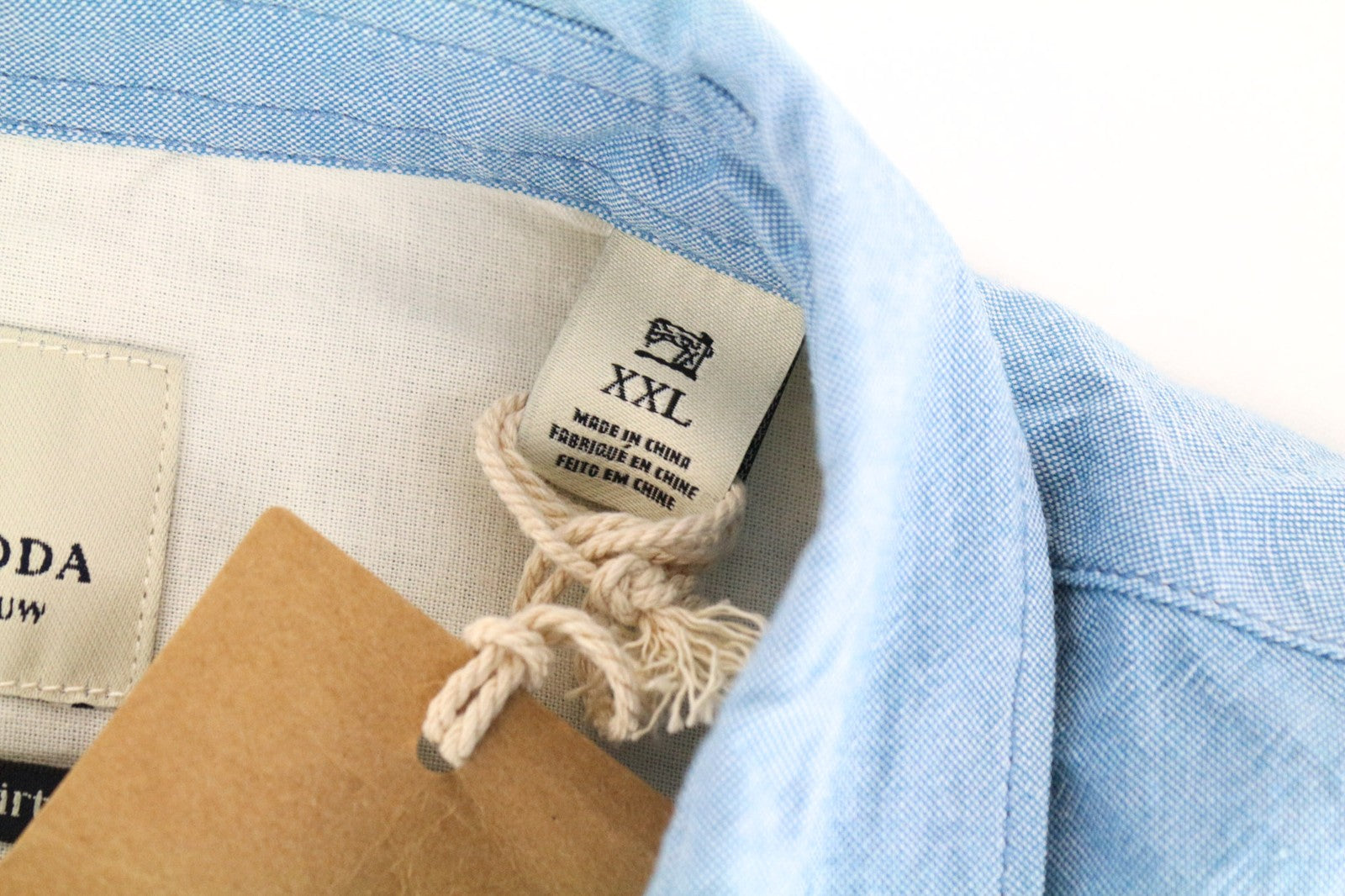 SCOTCH &amp; SODA Ams Blauw vyriški mėlyni medvilniniai ilgomis rankovėmis laisvalaikio marškiniai su kišenėmis 2XL dydžio 