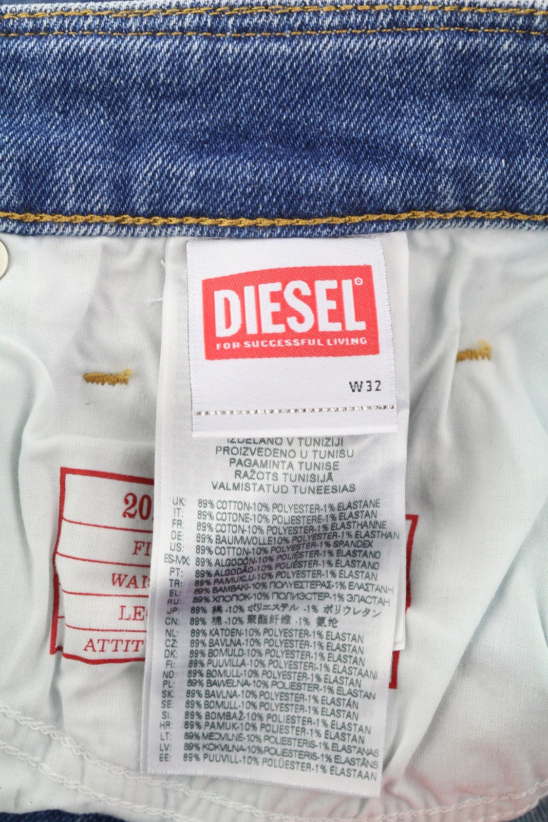 DIESEL 2019 D-Strukt-Sp 09E19 vyriški džinsai W32/L34 mėlyni, išblukinti, skalbti, ploni, su užtrauktuku 