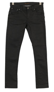 NUDIE JEANS Tight Long John Men Jeans W28/L30 Throb Black Organic Coated Slim