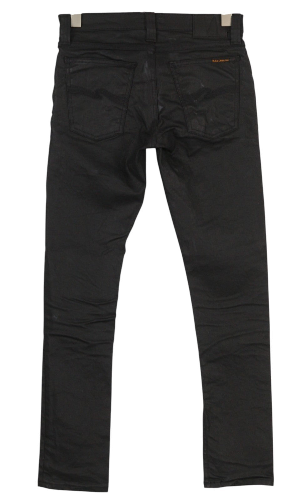 NUDIE JEANS Tight Long John Men Jeans W28/L30 Throb Black Organic Coated Slim