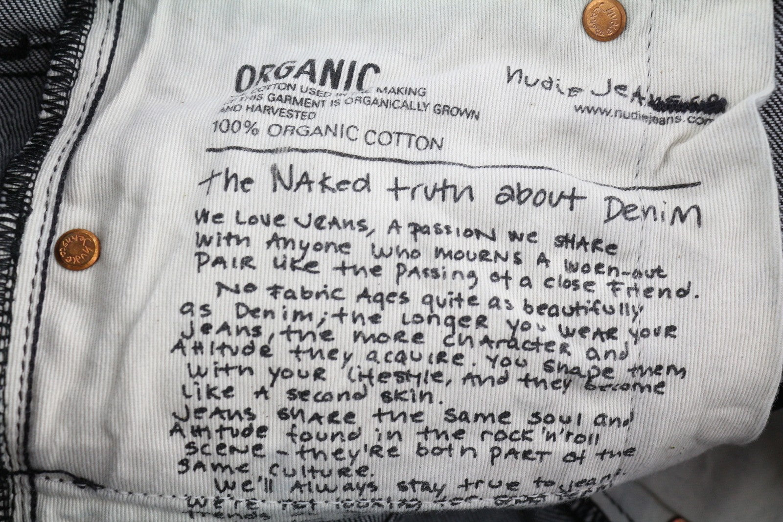 NUDIE JEANS Tight Long John Men Jeans W28/L30 Throb Black Organic Coated Slim