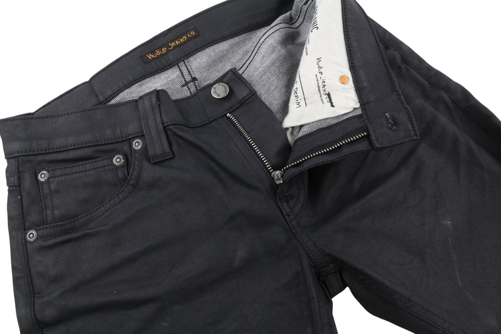 NUDIE JEANS Tight Long John Men Jeans W28/L30 Throb Organic Coated Slim Fit