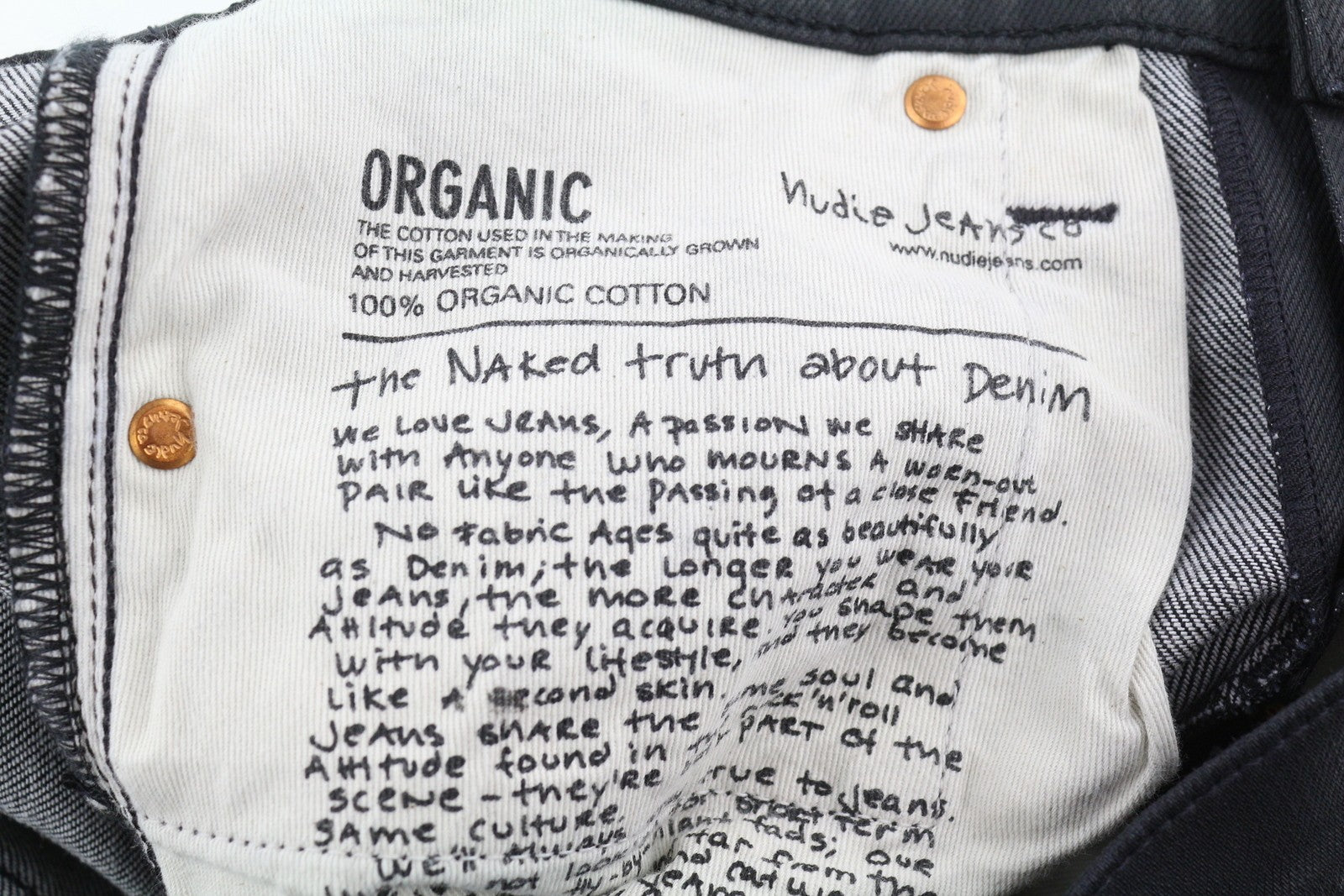 NUDIE JEANS Tight Long John Men Jeans W28/L30 Throb Organic Coated Slim Fit