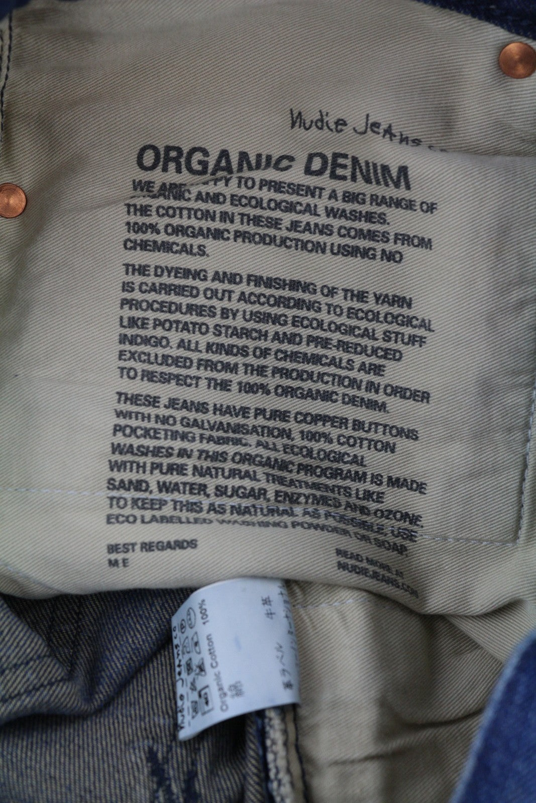 NUDIE JEANS ploni Finn vyriški džinsai W30/L34 mėlyni išblukinti skalbti ploni kirpimo organiniai užtrauktukai