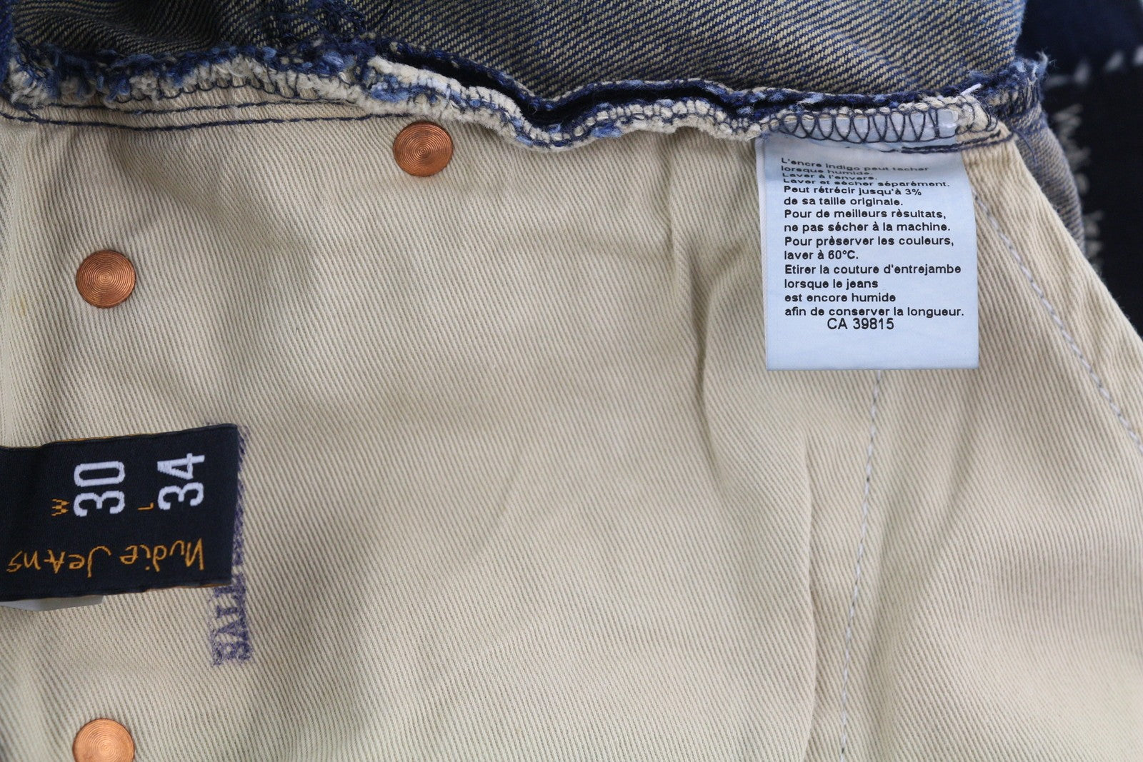 NUDIE JEANS ploni Finn vyriški džinsai W30/L34 mėlyni išblukinti skalbti ploni kirpimo organiniai užtrauktukai