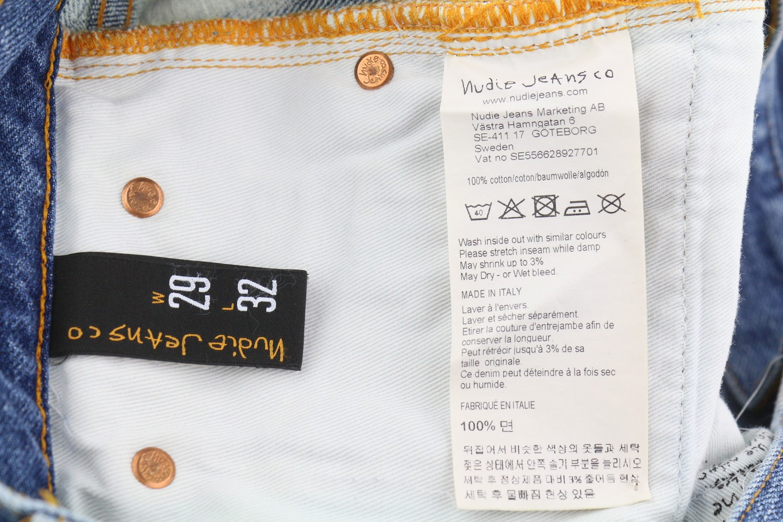 NUDIE JEANS Steady Eddie II Men Jeans W29/L32 Tie Dye Slim Fit Button Fly Denim