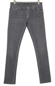 NUDIE JEANS Tight Long John Men Jeans W32/L34 Organic Charcoal Grey Faded Denim