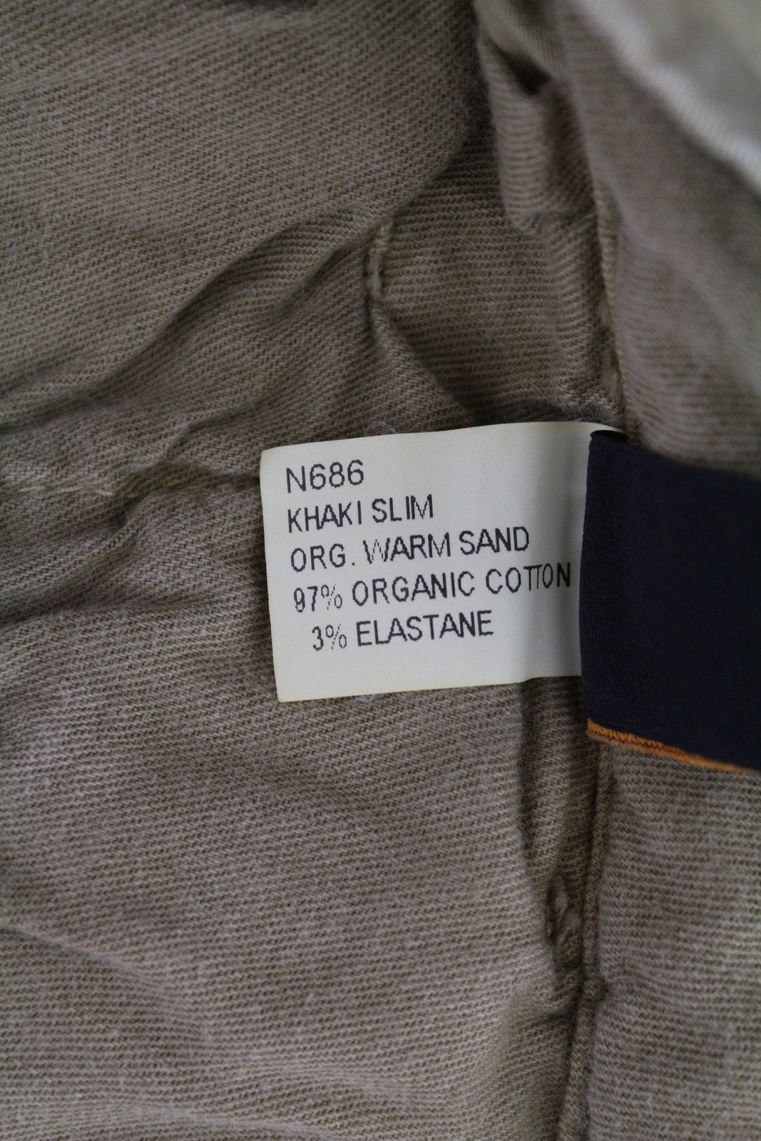 NUDIE JEANS Khaki Slim vyriškos kelnės W30/L34 Organinės šiltos smėlio spalvos chino su užtrauktuku 