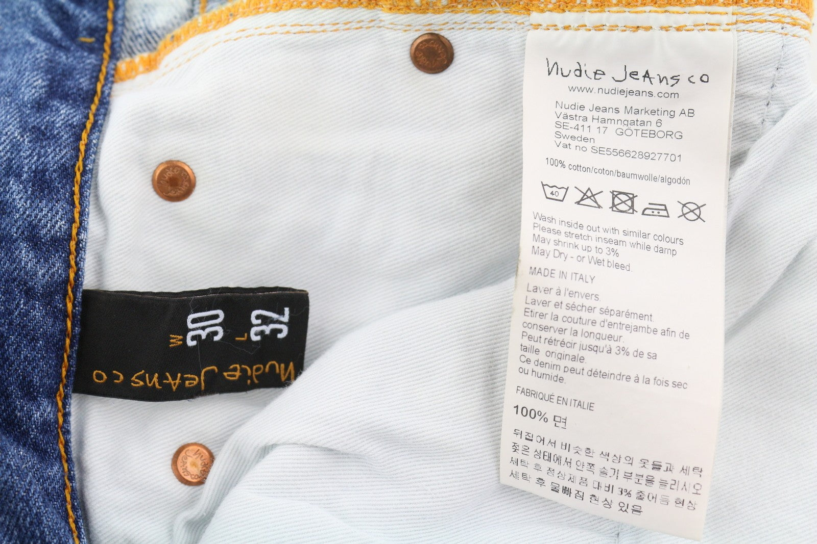 NUDIE JEANS Steady Eddie II Men Jeans W30/L32 Tie Dye Slim Fit Button Fly Denim