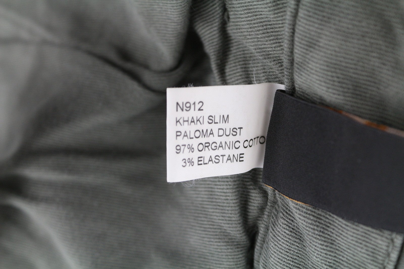 NUDIE JEANS Khaki spalvos plonos vyriškos kelnės W30/L32 Paloma Dust organinės spalvos chino užtrauktuku 