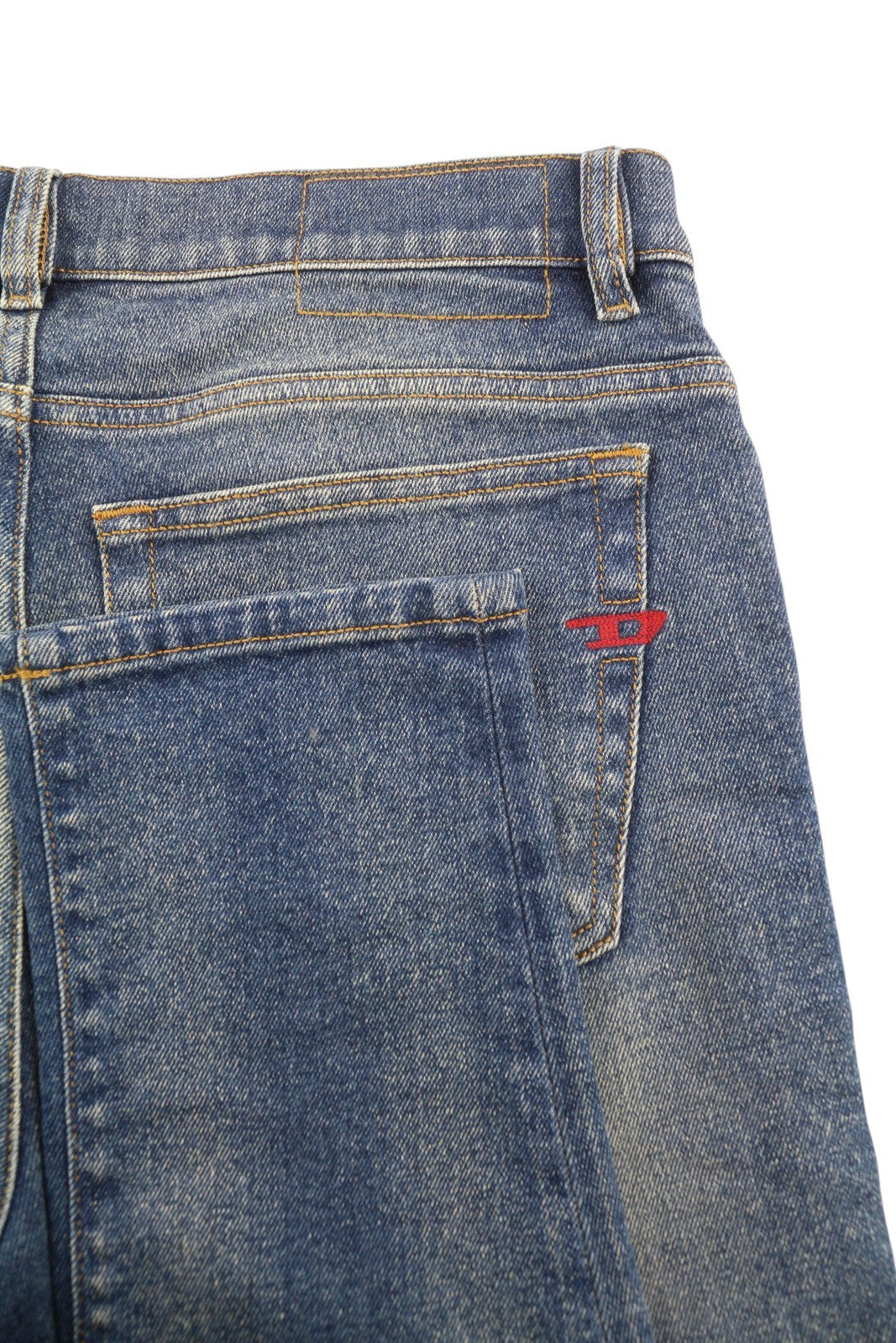 DIESEL 1983 09D82 vyriški džinsai W31/L34 mėlyni, išblukęs užtrauktukas, aptempti, aukštu juosmeniu 