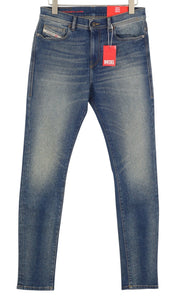 DIESEL 1983 09D82 vyriški džinsai W31/L32 mėlyni, išblukę, aptempti, aukštu juosmeniu. 