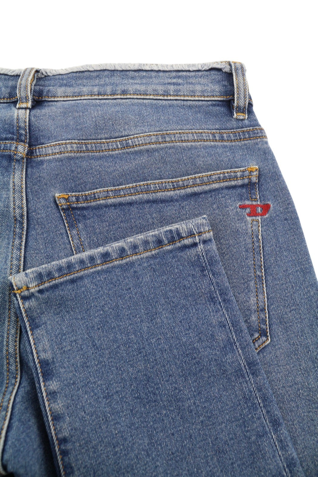 DIESEL 2019 D-Strukt-Sp 09E19 vyriški džinsai W30/L32 mėlyni, išblukinti, skalbti, ploni, su užtrauktuku 