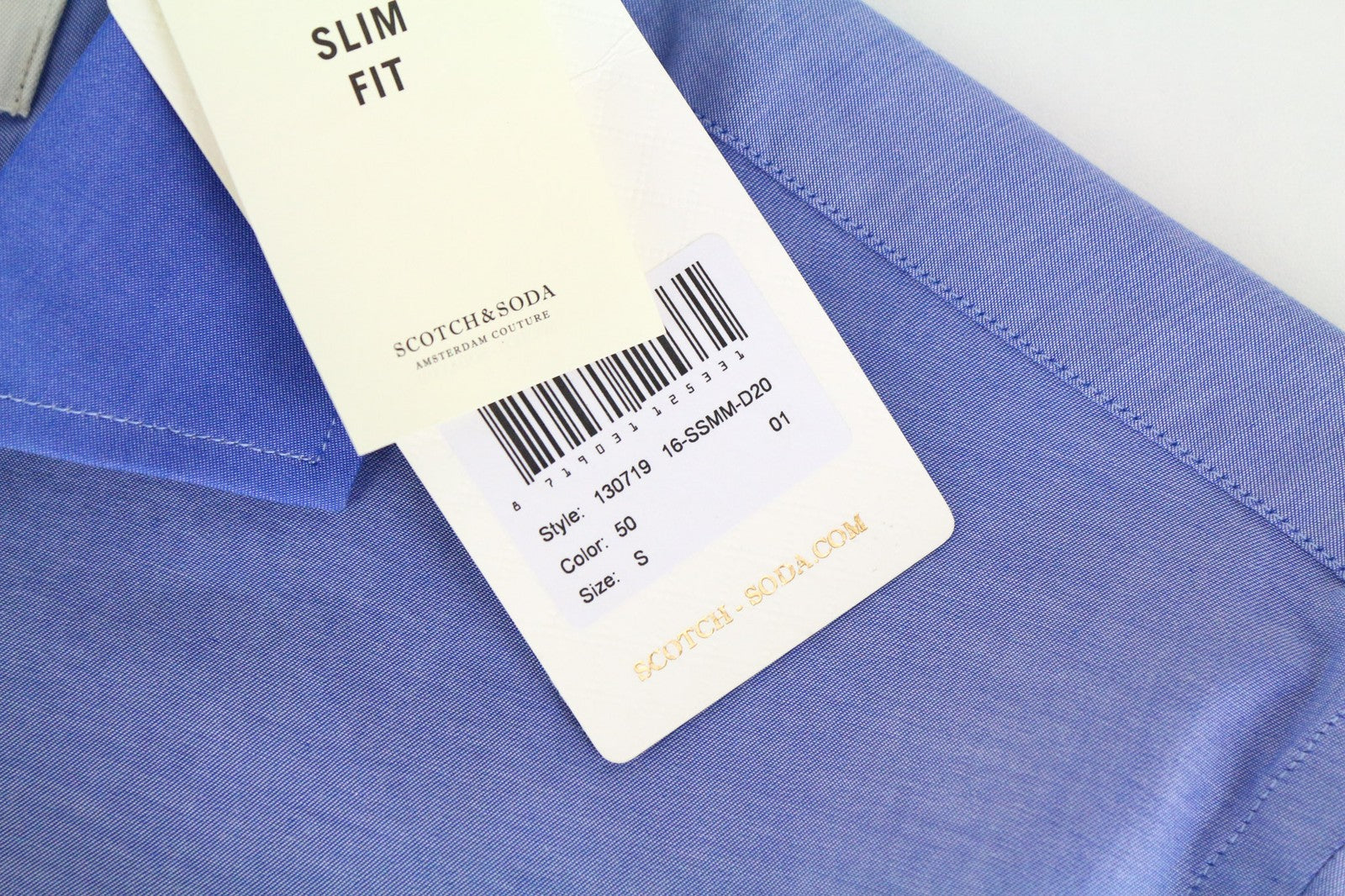 SCOTCH &amp; SODA vyriški šviesiai mėlyni, ploni, melanžo spalvos, grynos medvilnės marškiniai S dydžio