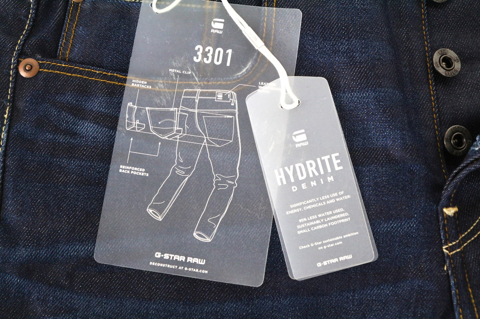 G-STAR Radar Men's W27/L34 Dark Aged Blue Loose Hydrite Non-Stretch Jeans